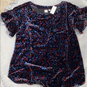 Gap maternity velvet floral blouse size small NWT